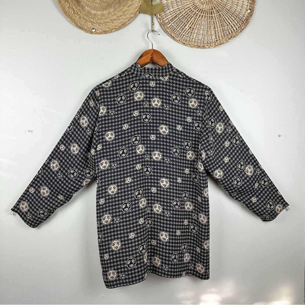 Vintage 100% Silk Black Floral Patterned Button-Up Shirt Anne Namba - Picture 3 of 11